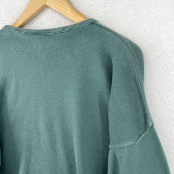Vintage EILEEN FISHER Sweater Size 2 Cotton Oversized Jumper Pullover Green USA - Picture 9 of 14